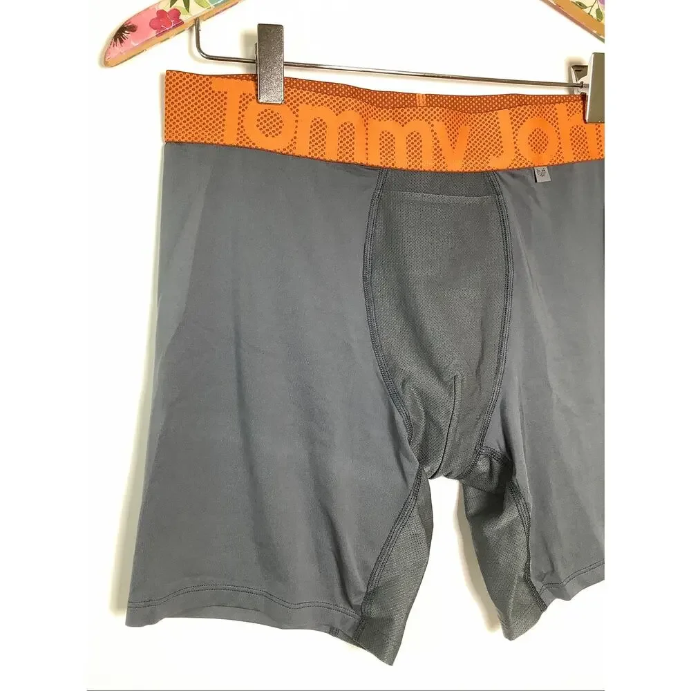 Tommy John Men's Medium Gray Orange 360 Sport Hammock Pouch Boxer Brief C4-9